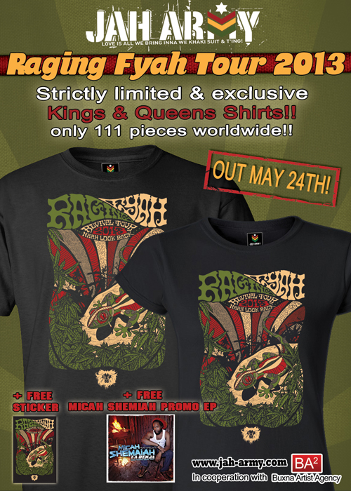 Jah Army Raging Fyah Reggae Shirts